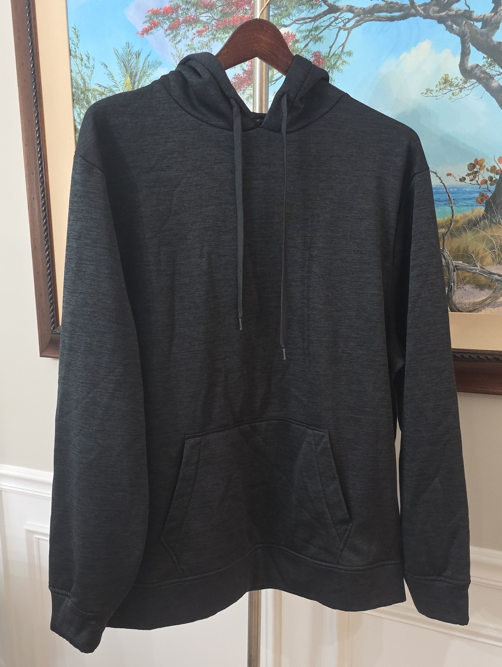 Men's Charcoal Pullover Hoodie with Kangaroo Pocket